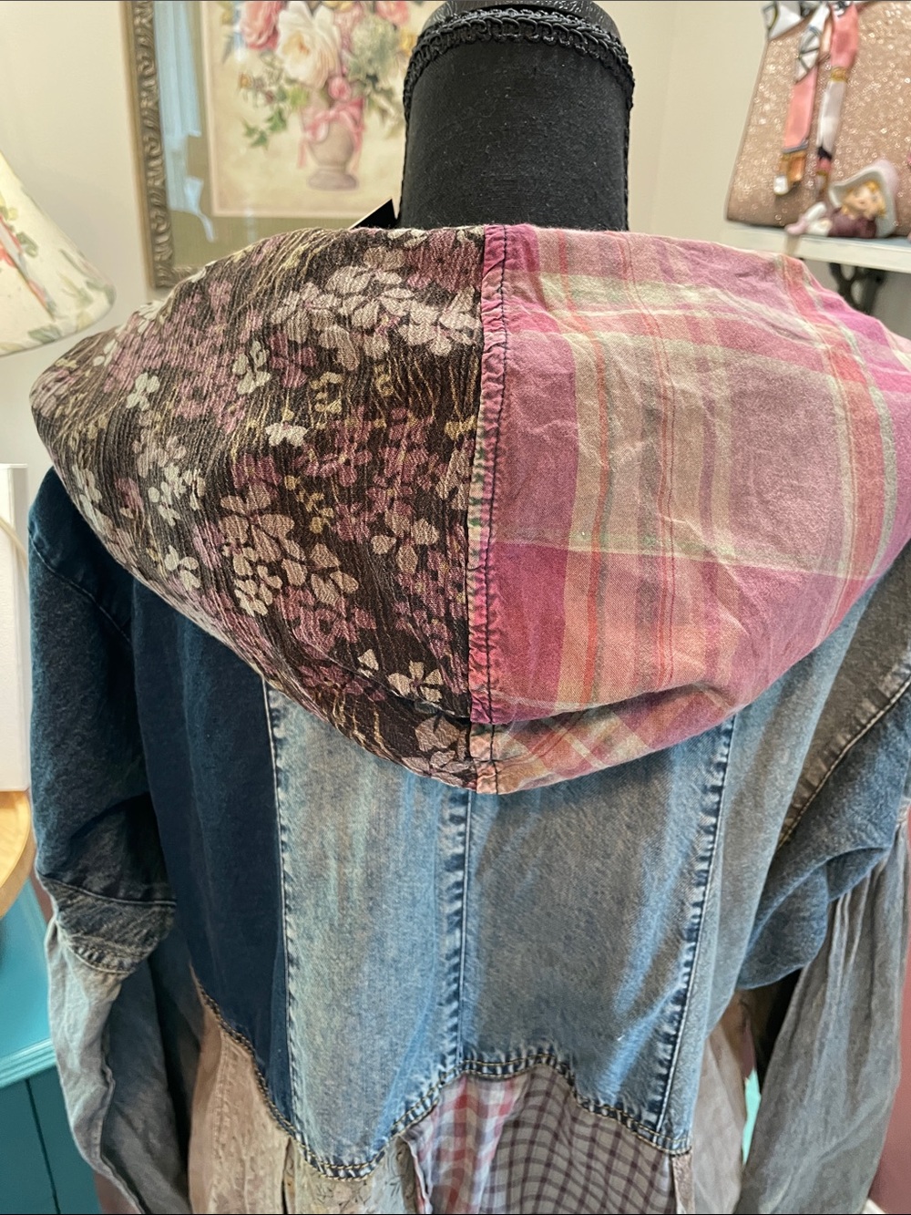 Boho Denim & Patchwork Hooded Jacket - Young Threads - Picture 12 of 16